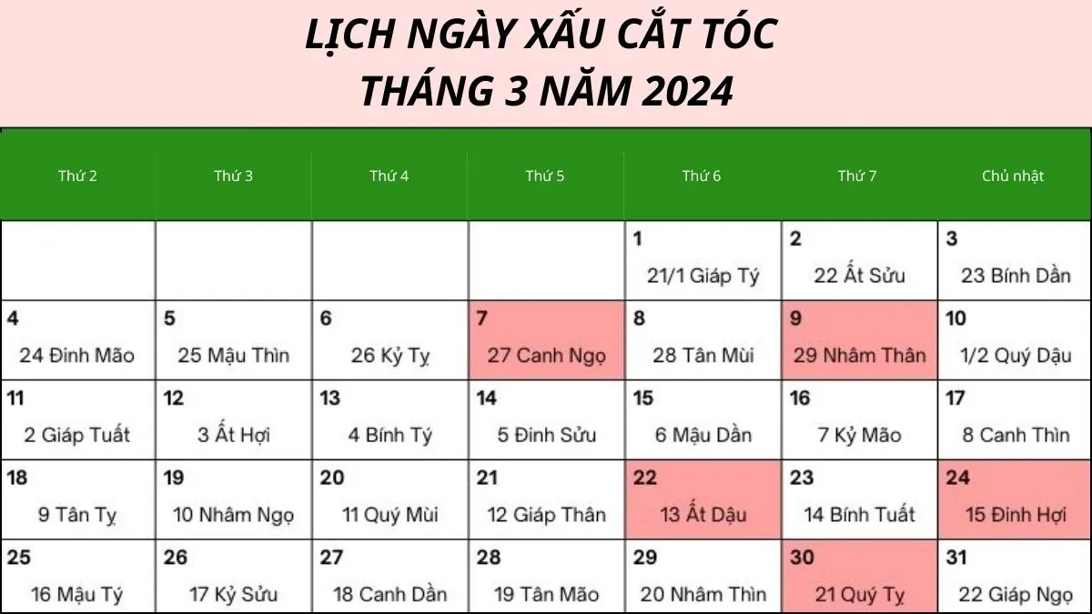 Lịch cắt tóc tháng 3/2024: Xem ngay ngày cắt tóc tốt để tránh xui xẻo, vận hạn