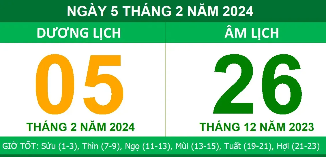 Ngày 5/2/2024 là ngày bao nhiêu âm? Điều cần làm để đem lại may mắn cho cả năm