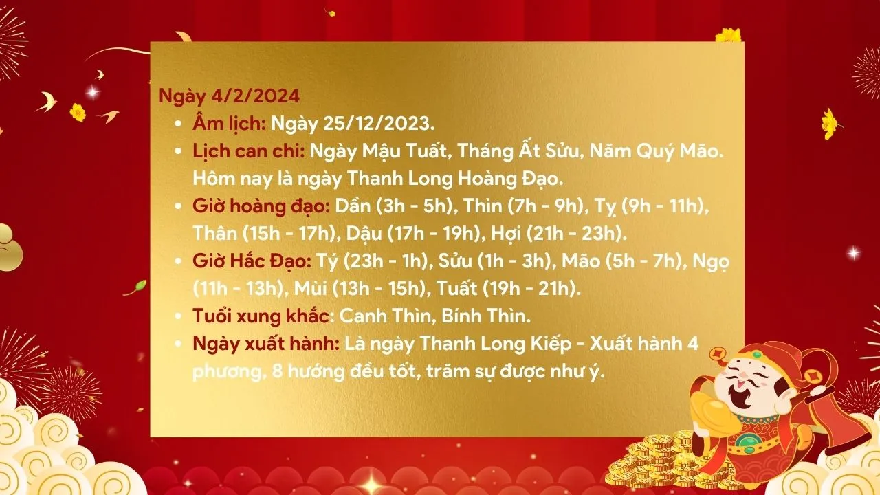 Tử vi 12 con giáp hôm nay ngày 4/2/2024: Tài lộc ùn ùn chảy vào túi tuổi nào?